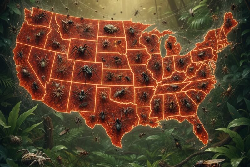 Webbed Everywhere: U.S. States Where Spiders Rule